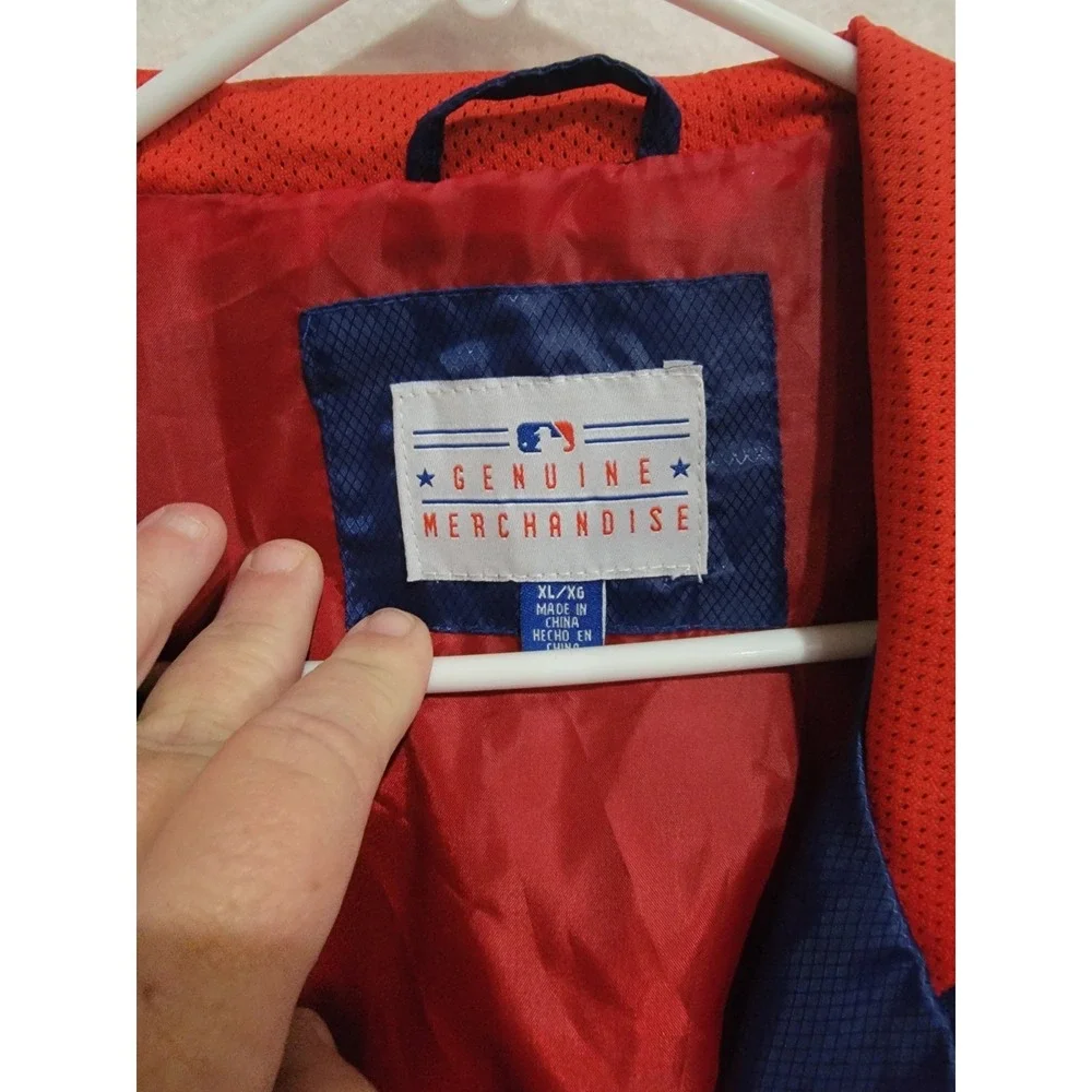 Texas Rangers Vintage MLB Full Zip Jacket Men's XL Blue Red‎ Genuine Merchandise